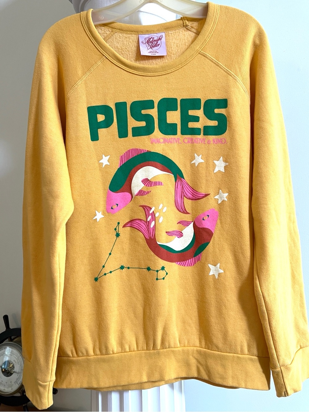 Anthropologie Midnight Rider The Carolita Zodiac Pisces Sweatshirt Extra Large - Picture 4 of 9